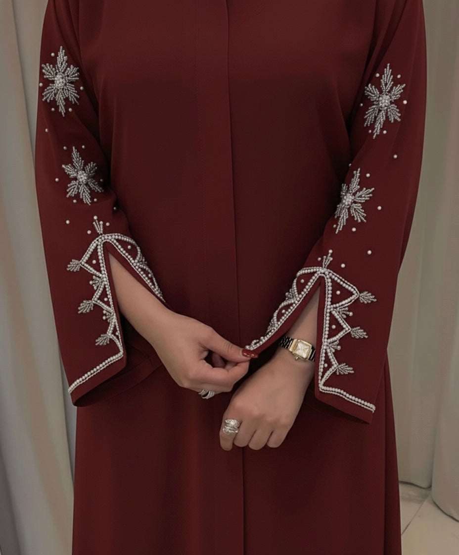Pearl Slit Abaya